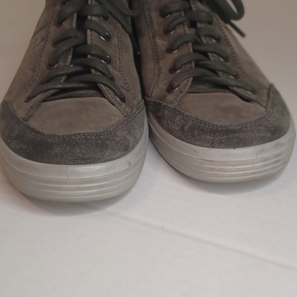 Ecco Leather Casual Sneakers Men's Size‎ 9/9.5 Gray Low Top Shoes Suede - Picture 6 of 6